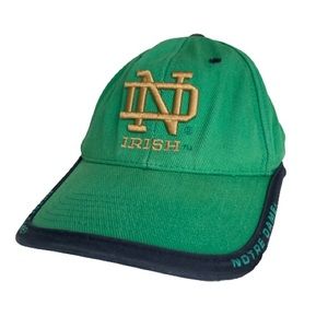 Notre Dame Fighting Irish Embroidered Adjustable Baseball Hat Cap Green Blue